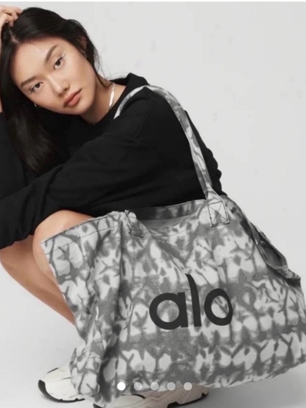 ALO Grey Tie Dye Canvas Tote